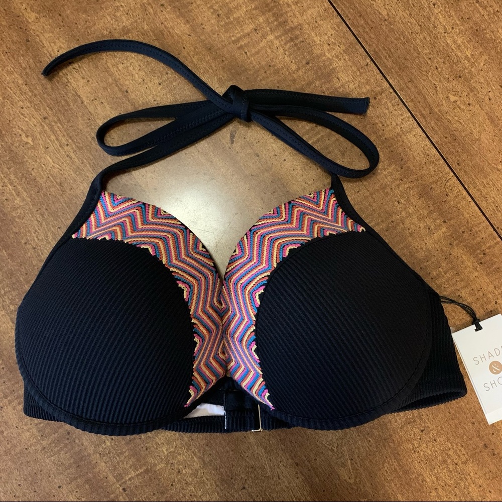 Shade & Shore Black/Multicolor Bikini Top